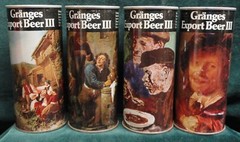 Lot of 4 Granges Export Beer III Painting Theme Steel Beer Cans 1970s Sweden