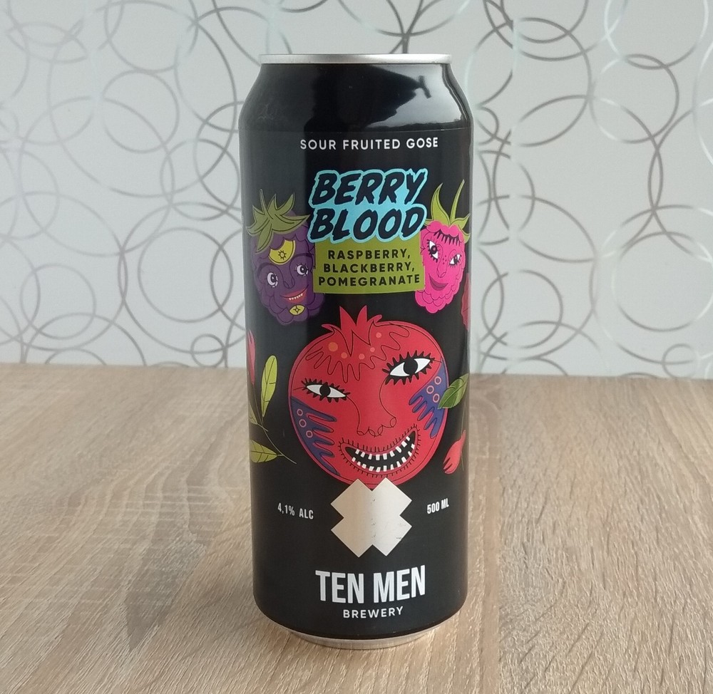 Empty Beer Can BERRY BLOOD Limited TEN MEN 500 ml. Ukraine 2023 Bottom Open!
