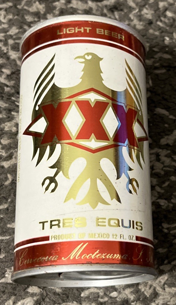 Tres Equis CERVEZA CLARA 12 Oz STRAIGHT STEEL BEER CAN Mexico