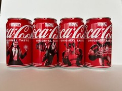 Empty coca cola coke Can JAPAN MARVEL DEAD POOL WOLVERINE LOKI WAR MACHINE 350ml