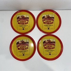 Vintage Beer Castlemaine Bitter Ale metal drink coasters X 4 | good condition