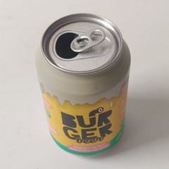 Empty Burger Beer can; 330 ml / 11.2 fl oz; TOP opened (Garden Brewery, Croatia)