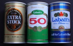 Vtg LABATT’S STEEL BEER CANS 12 Oz Button Top Unopened – Empty