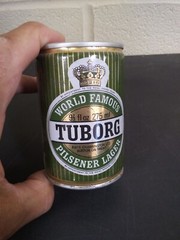 Vintage World Famous Tuborg Pilsener Lager Steel Pull Tab Beer Can England