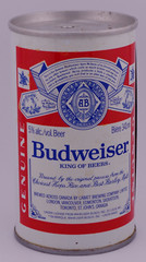 Budweiser, Labatt Brewing Co., Canada, Empty 341mL Flat Top Push Tab Beer Can