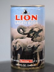 LION #2 ELEPHANTS SOUTH AFRICAN CAPE WILDLIFE BIG GAME SET BEER CAN OHLSSON