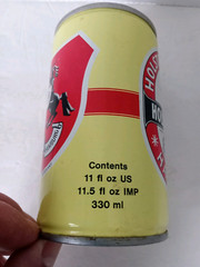 HOLSTEN LAGER Beer Can 11 oz. Steel Pull Tab HAMBURG Germany AGENT STAMP