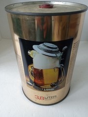 Warsteiner Pilsner 3.8L Liter Gallon Beer Can Steel Party Barrel GERMANY 1970s
