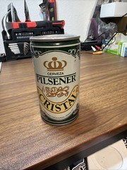 EMPTY CRISTAL PILSENER collectable 350ml beer can from Chile b