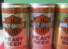 4 MILWAUKEE Harley Davidson Motorcycle Empty Beer Can HUBER BREWING MONROE WI