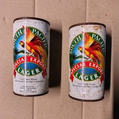 South Pacific Special Export Lager 375mL 2x Collectable Beer Cans Coin Slot