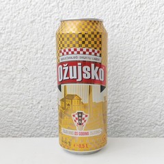 Empty UEFA EURO 2024 Ožujsko Beer can; 500 ml/16.9 fl oz; TOP opened (Croatia)