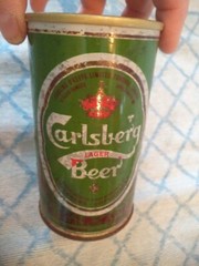 CARLSBERG LAGER BEER 12 OZ STRAIGHT EDGE STEEL BEER CAN CARLING O’KEEFE CANADA