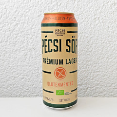 Empty 2023 Pécsi Premium Lager Beer can; 500 ml/16.9 fl oz; BOTTOM (Hungary)