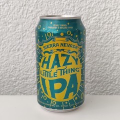 Empty Sierra Nevada Hazy IPA Beer can; 355 ml / 12 fl oz; TOP opened (USA)
