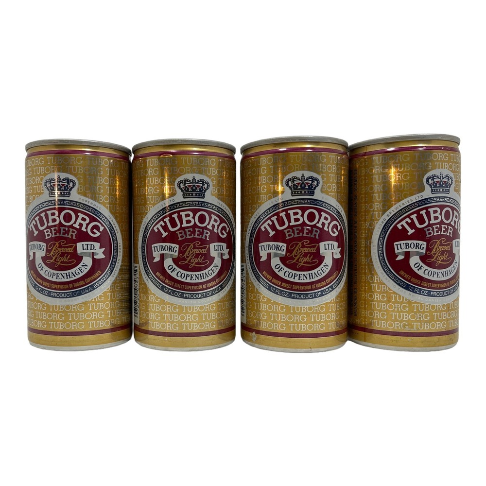 Lot Of 4 Tuborg 12 oz. Aluminum Pull Top Beer Can