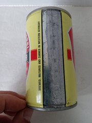 HOLSTEN LAGER Beer Can 11 oz. Steel Pull Tab HAMBURG Germany AGENT STAMP
