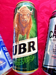 x4 EMPTY BEER CAN CARLING #5 FOOTBALL CUP, MYTHOS PREMIUM, EFES PILSNER, ZUBR
