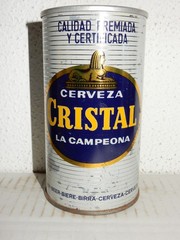 CRISTAL Cerveza Straight Steel Beer can from PERU (355ml) Empty Beercan !!