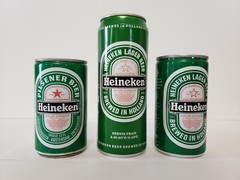 HEINEKEN LAGER BEER lot of 3 Cans w/Star Holland NETHERLANDS PILSENER BIER
