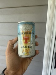 TENNENT’S LAGER TRADEMARK ROUND EDGE STEEL BEER SCOTLAND 333 ML LINDA CAREFREE