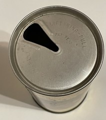 Henninger Karamalz empty beer can, straight steel, Germany, OI on lid
