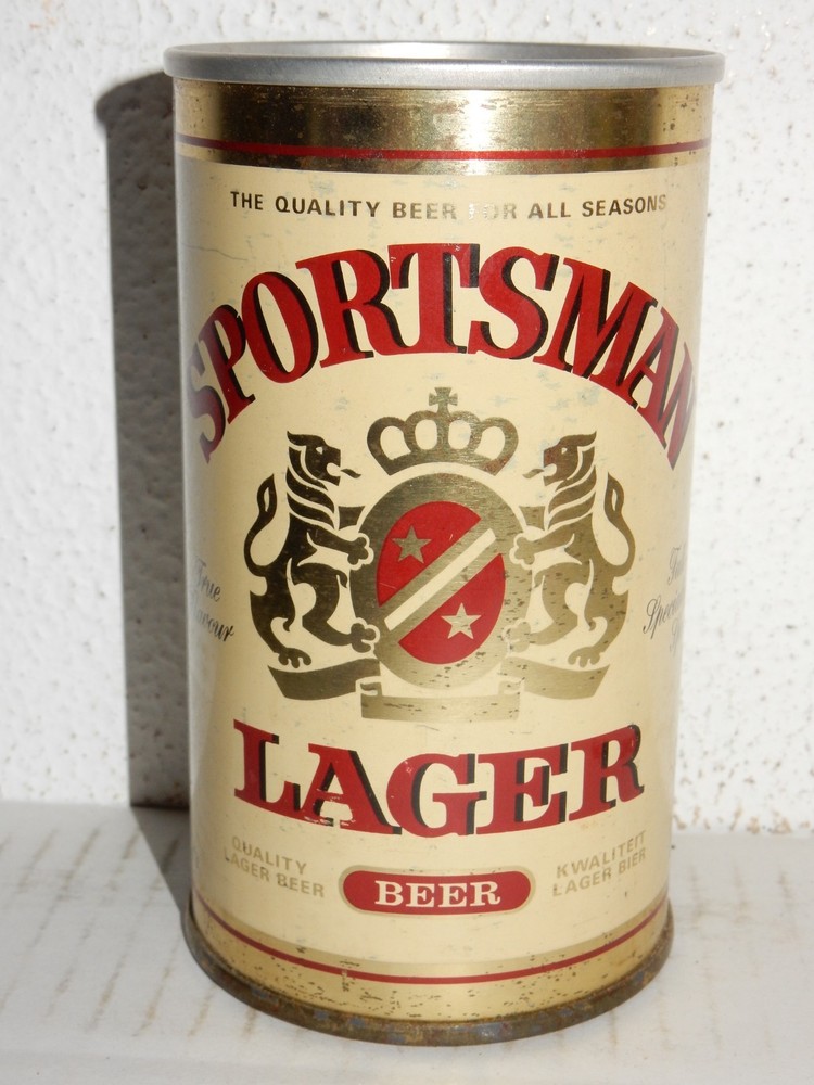 SPORTSMAN LAGER Straight Steel Beer can from SOUTH AFRICA (340ml) Empty Beercan
