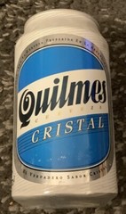 QUILMES CRISTAL CERVEZA BEER CAN ARGINTINA El Verdadero Sabor Cristal