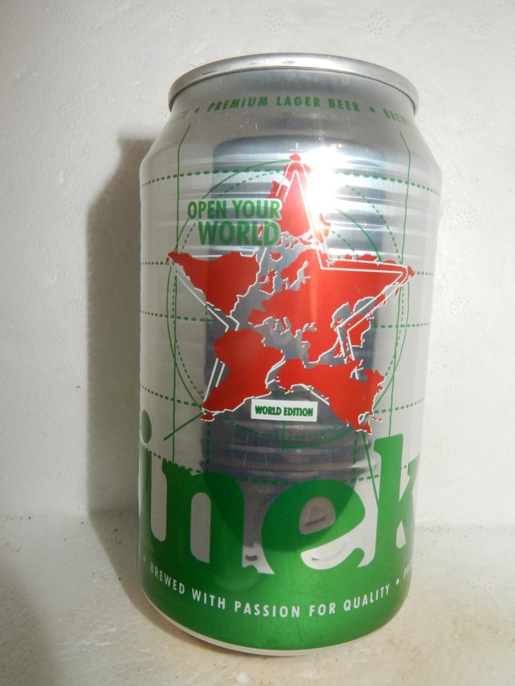 HEINEKEN OPEN YOUR WORLD Beer can from HOLLAND for U.K. (33cl) Empty !