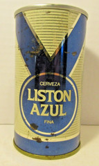 Vintage Beer Can Cerveza Liston Azul Fina 12oz Pull Tab Juarez Mexico