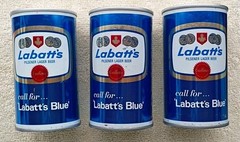 3 LABATT’S BLUE PILSNER LAGER EMPTY Beer cans 12oz Straight Steel VINTAGE Canada
