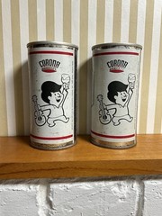 Vintage Corona Steel Beer Cans 10 Oz Pull Tab 60’s-70’s Puerto Rico Set Of 2