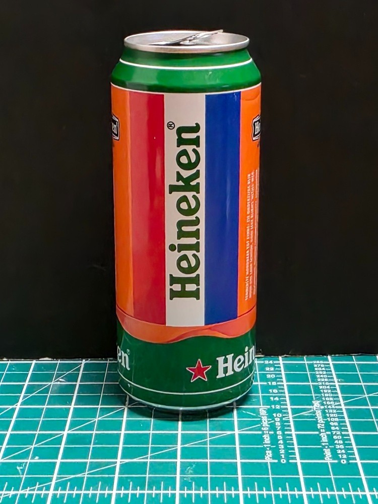 HEINEKEN Hup Holland ORANGE Beer can from HOLLAND (50cl) Empty !! (TRAY 4)