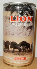 LION Lager Beer #7 WILDEBEAST Steel Beer can from SOUTH AFRICA (340ml) Empty !