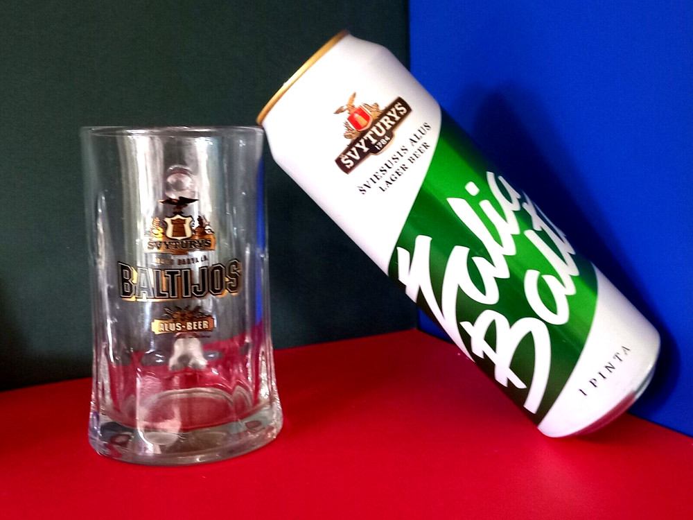 ŽALGIRIS LITHUANIA BASKETBALL EMPTY CAN 568ml BEER ŠVYTURYS & BALTIJOS TANKARD