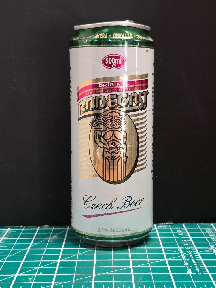 Empty Beer Can RADEGAST 500 ml. CZECH BEER 1998 Top Open (TRAY 17)