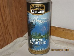 Leopard Deluxe Lager Beer New Zealand imprt can 460 ml steel button top beer can
