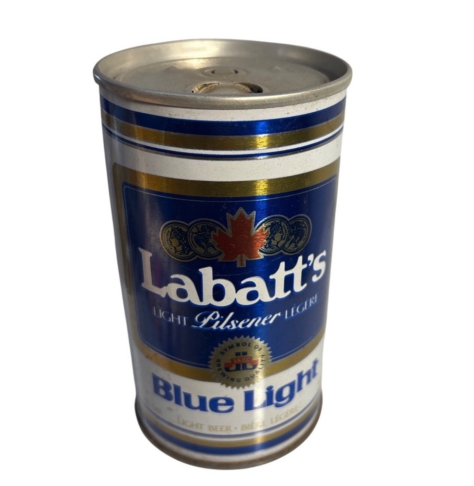 Labatts Blue Light Beer Can Empty Push Top Collectible Canada Vintage