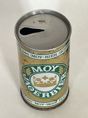 Moy Jagerbier empty beer can, straight steel, Germany