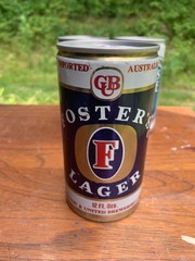 Blue/White/Red FOSTER’S LAGER BEER CAN Tab open TOP 12 oz empty Tab