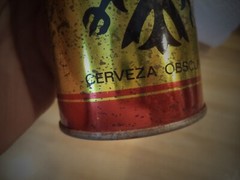 TRES EQUIS XXX 12 OZ STRAIGHT EDGE STEEL BEER CAN CERVEZA OBSCURA MEXICO