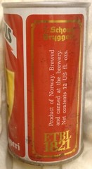 Schous Pils Beer Can – Norway – Steel – 12 Ounce – Late 1960’s – Early 1970’s