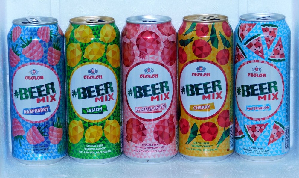 Empty Beer Cans BEER MIX Obolon Special Beer 500ml. Ukraine 2017-2018 – 5 pcs.