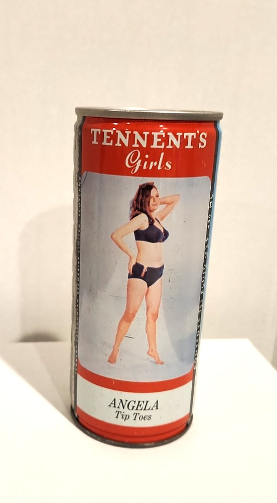 Tennent’s Girls Lager Beer Angela Tip Toes 15.5oz steel beer can Scotland