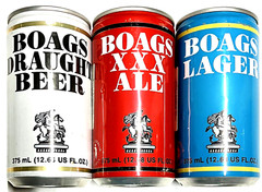 Boags choice of Draught, Ale or Lager 375ml empty alum beer can Australia Bot Op
