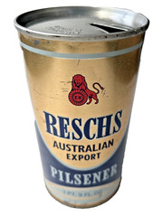 Large RESCHS AUSTRALIAN EXPORT PILSENER Pull Tab steel beer can. AUSTRALIA