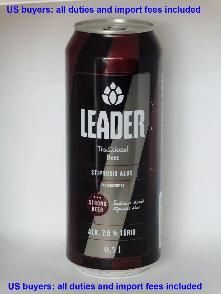 Empty Beer Can LEADER Obolon 500 ml. Ukraine 2021 Bottom Open