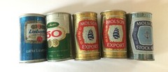 Canadian Beer Can Lot Push Top Button Top Molson Export Stock Ale Labatt’s Blue
