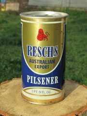 Old Vintage Beer Can RESCHS AUSTRALIAN EXPORT PILSENER 1 pt. PULL TAB