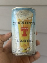 TENNENT’S LAGER ROUND EDGE STEEL BEER CAN SCOTLAND 333 ML VICKY IN THE WOODS